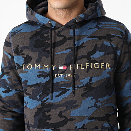 Tommy Hilfiger - Sweat Capuche Tommy Camo 4151 Bleu Marine Camouflage