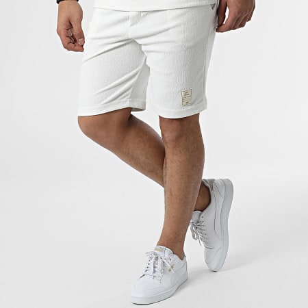 Classic Series - 1724 Conjunto de camiseta blanca y pantalón corto de jogging