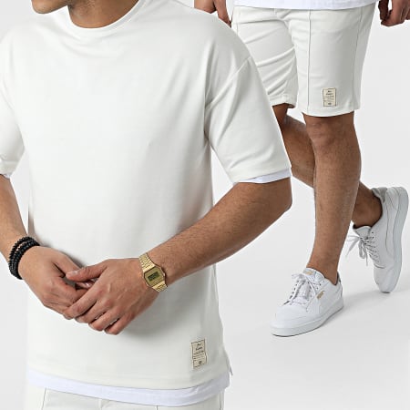 Classic Series - 1253 Set di maglietta bianca e pantaloncini da jogging