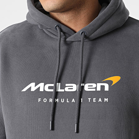McLaren - Felpa con cappuccio Team Core Essentials TM1348 Grigio antracite