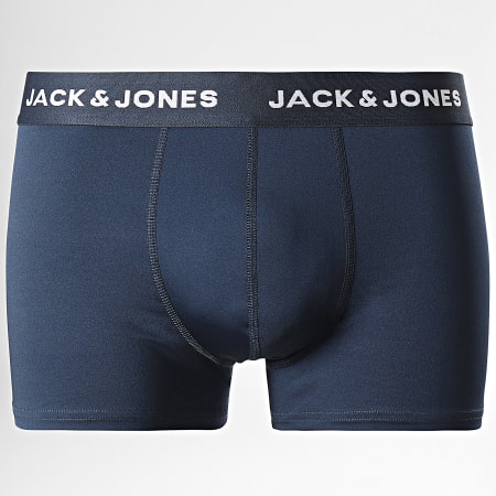 Jack And Jones - Juego de 3 calzoncillos de microfibra negro azul marino rojo