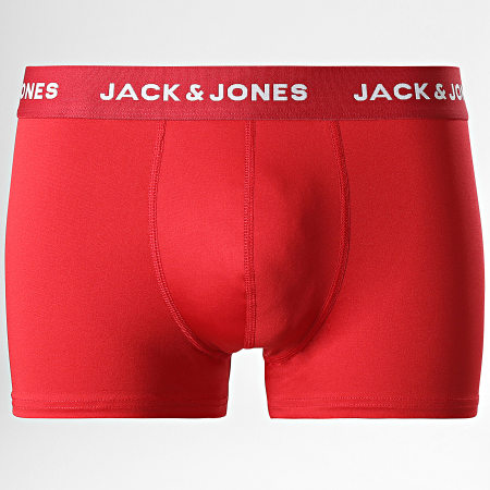 Jack And Jones - Juego de 3 calzoncillos de microfibra negro azul marino rojo
