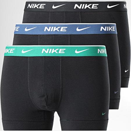 Nike - Pack De 3 Cada Algodón Stretch Boxers KE1008 Negro Azul Verde