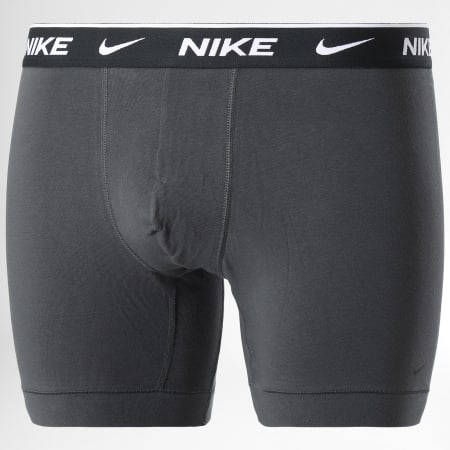 Nike - Set di 2 boxer quotidiani in cotone elasticizzato KE1086 grigio antracite marrone
