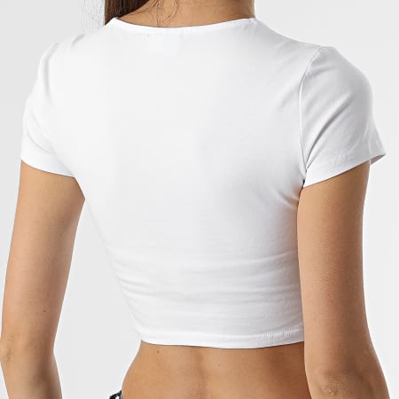 Noisy May - Crop Rouching Top Mujer Blanco