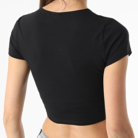 Noisy May - Top donna Crop Rouching Nero