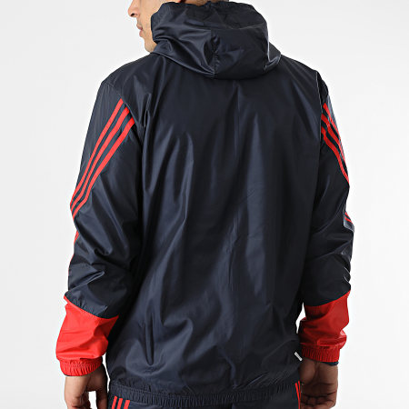 Adidas Sportswear - Ensemble De Survetement A Bandes MTS H61138 Bleu Marine Rouge