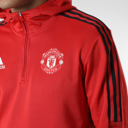 Adidas Sportswear - Felpa con cappuccio Manchester United FC HC9751 Red Stripe