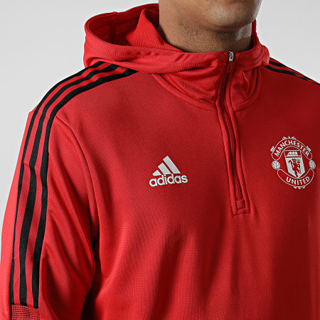 Adidas Sportswear - Felpa con cappuccio Manchester United FC HC9751 Red Stripe