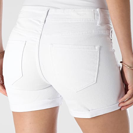 Vero Moda - Short Jean Femme Hot Seven Blanc
