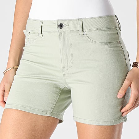 Vero Moda - Pantalones cortos de mezclilla para mujer Hot Seven verde caqui