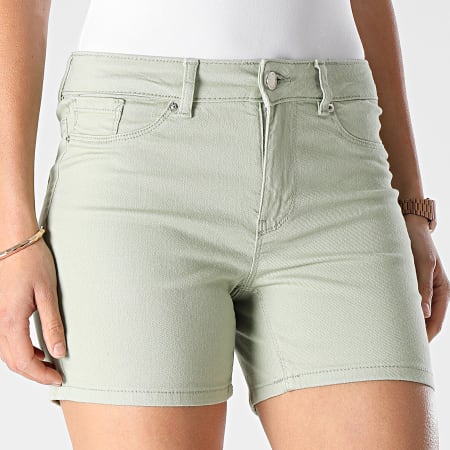 Vero Moda - Pantalones cortos de mezclilla para mujer Hot Seven verde caqui