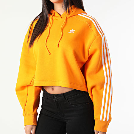 Adidas Originals - Sweat Capuche Femme Crop HC2015 Orange