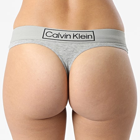 Calvin Klein - String Femme QF6774E Gris Chiné
