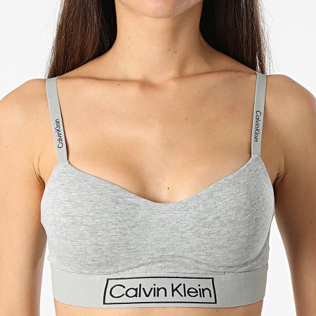 Calvin Klein - Sujetador Mujer QF6770E Gris Jaspeado