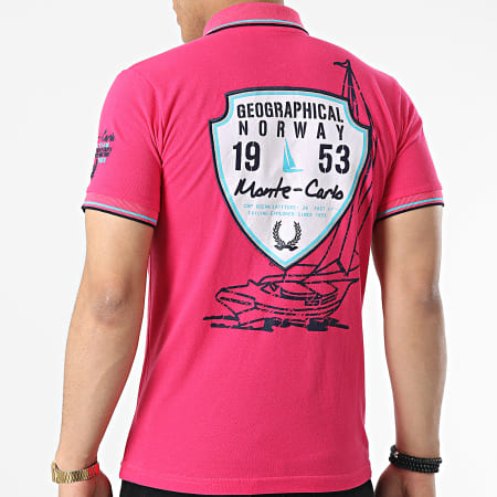 Geographical Norway - Polo Karo a maniche corte rosa