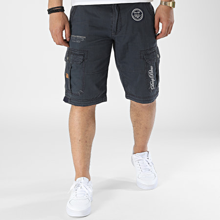 Geographical Norway - Pantaloncini Cargo con paillettes blu navy