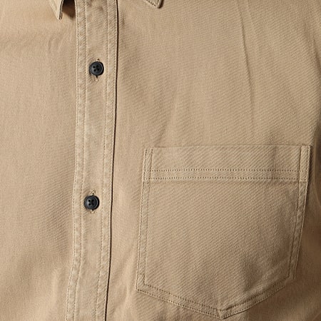 John H - J528 Camicia di jeans a maniche lunghe color cammello