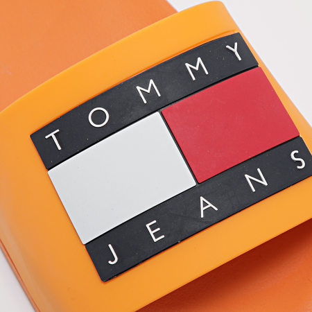 Tommy Jeans - Claquettes Flag Pool Slide 1021 Sun Kissed Orange