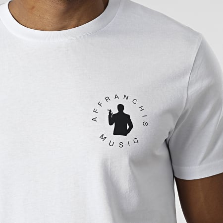 Affranchis Music - Tee Shirt Vertical Back Blanc Noir