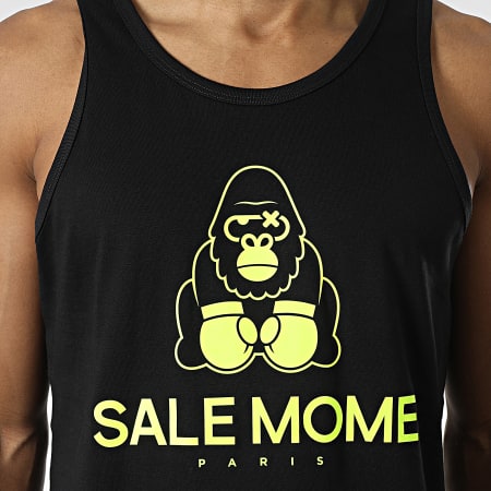 Sale Mome - Débardeur Gorille Noir Jaune Fluo