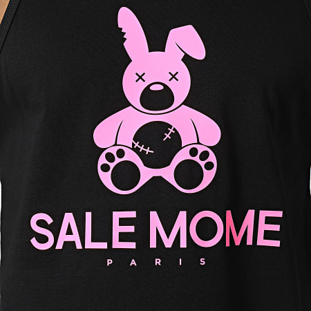 Sale Môme Paris - Camiseta Sin Mangas Conejo Negro Rosa Neón