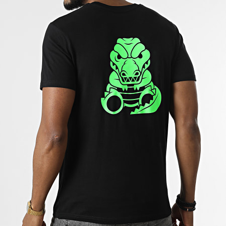 Sale Mome - Tee Shirt Croco Noir Vert Fluo
