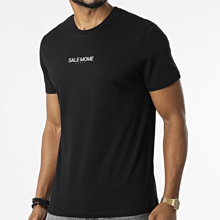 Sale Môme Paris - Maglietta con logo piccolo nero bianco