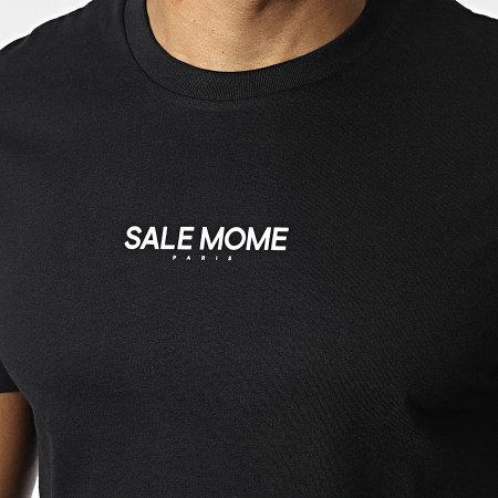 Sale Môme Paris - Maglietta con logo piccolo nero bianco
