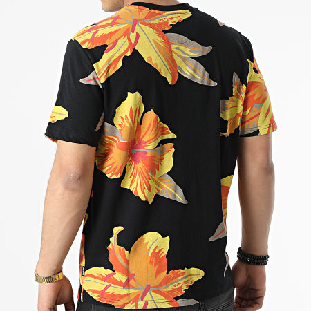Only And Sons - Tee Shirt Klop Noir Jaune Floral