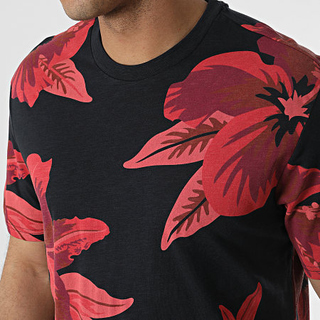 Only And Sons - Tee Shirt Klop Bleu Marine Rouge Floral