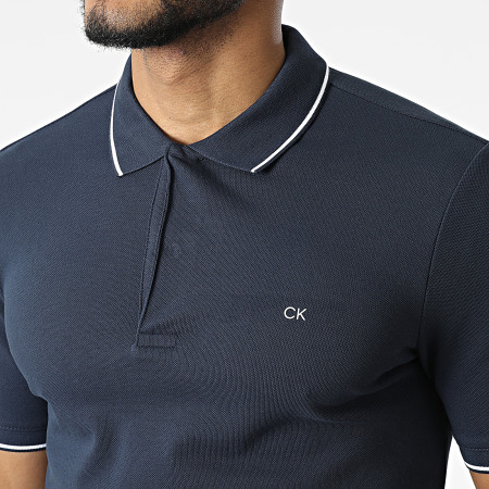 Calvin Klein - Polo manica corta in piqué elasticizzato 8728 Navy
