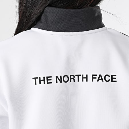 +et The North Face - Veste Col Zippé Femme Crop Zip Fleece Blanc Noir