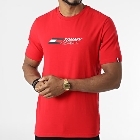 Tommy Hilfiger - Maglietta Essentials con grande logo 2735 rosso