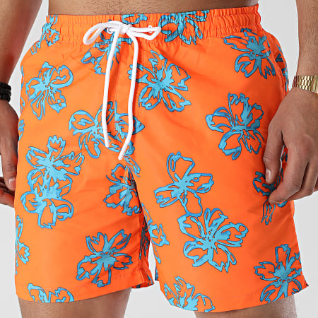 Urban Classics Pantaloncini da bagno floreali TB3527 Arancione Fluo Floreale Ryses