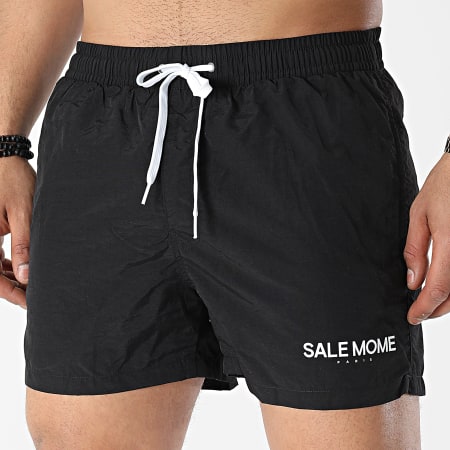 Sale Môme Paris - Pantaloncini da bagno Small Logo Nero Bianco