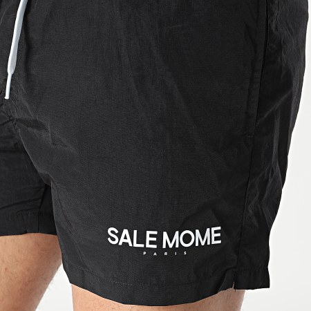 Sale Môme Paris - Short De Bain Small Logo Noir Blanc