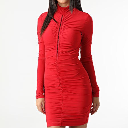 Sixth June - Robe Manches Longues Femme W12196KDR Rouge