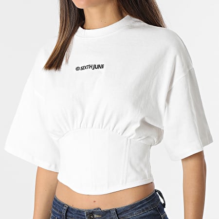 Sixth June - Camiseta Crop Mujer W33426VTO Blanco