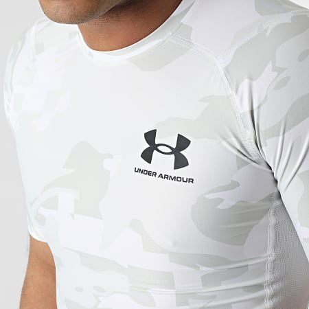 Under Armour - Camiseta deportiva de compresión 1361514 Blanco Beige