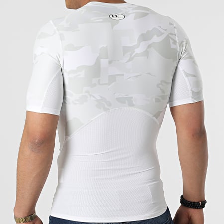 Under Armour - Tee Shirt De Sport Compression 1361514 Blanc Beige