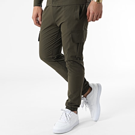 Zayne Paris  - TX-730 Set giacca e pantaloni da jogging verde cachi