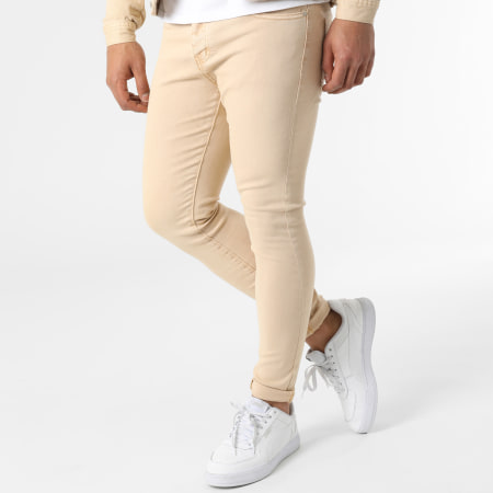 Frilivin - Set giacca e jeans Super Slim Fit VJ391 Beige