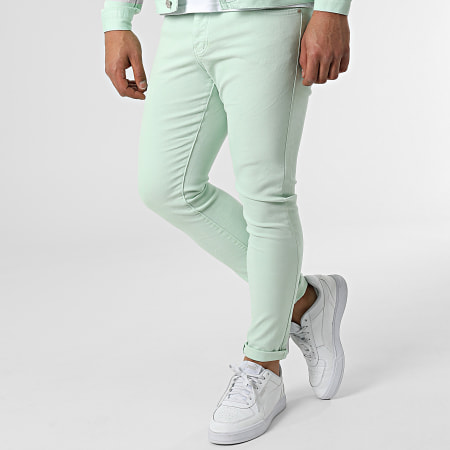 Frilivin - Set jeans e giacca di jeans VJ391 Verde chiaro