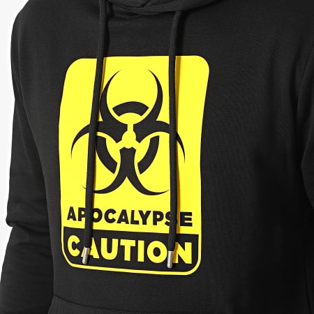 SVR - Sweat Capuche Apocalypse Caution Biohazard Noir Jaune