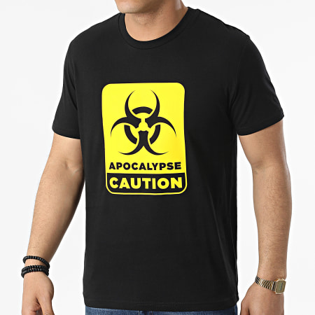 SVR - Camiseta Apocalipsis Precaución Biohazard Negro Amarillo