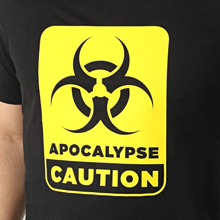 SVR - Camiseta Apocalipsis Precaución Biohazard Negro Amarillo