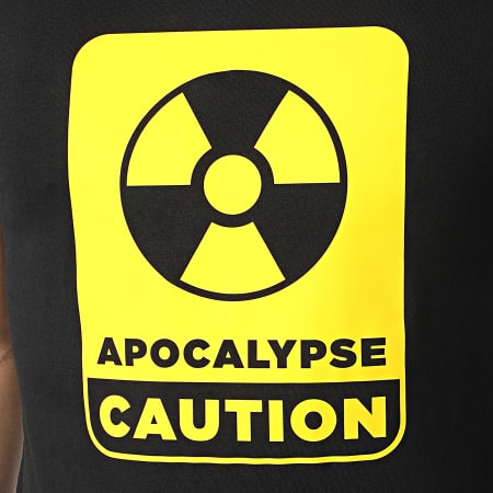 SVR - Tee Shirt Apocalypse Caution Nuclear Noir Jaune