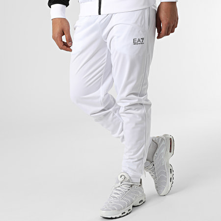 EA7 Emporio Armani - Set giacca con zip e pantaloni da jogging 3LPV63-PJ08Z Bianco Nero