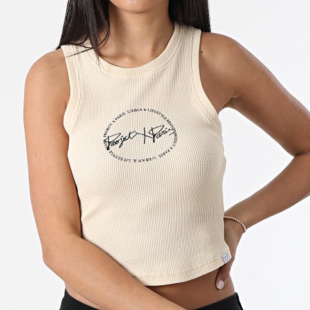 Project X Paris - Camiseta de Tirantes Mujer F221099 Beige